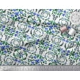 thumbnail image 2 of Soimoi Viscose Chiffon Fabric Wreath,Leaves & Rose Flower Fabric Prints by Yard 42 Inch Wide, 2 of 3