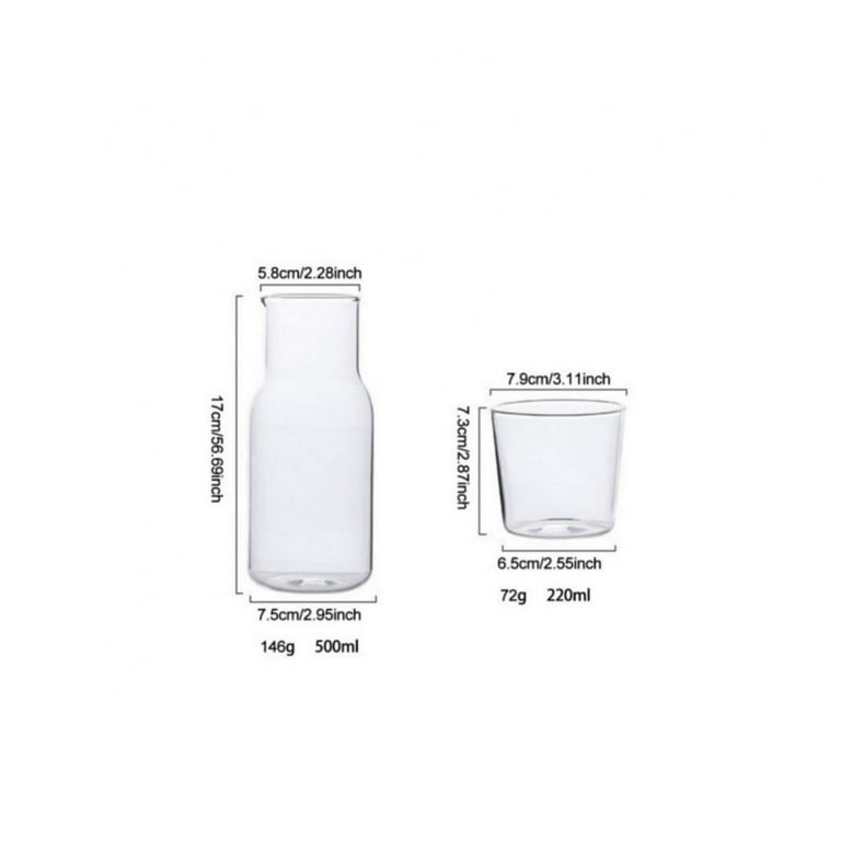 Glass Carafe 4 Pack, Goldarea 35 Oz Water Carafe with 6 Lids, 1