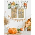 thumbnail image 2 of Fall Valance for Windows Thanksgiving Curtains Valances Green Orange Pumpkin Valance Window Treatments Autumn Eucalyptus Leaves Short Curtains for Kitchen Living Room Bedroom Holiday Decor 54x18, 2 of 6