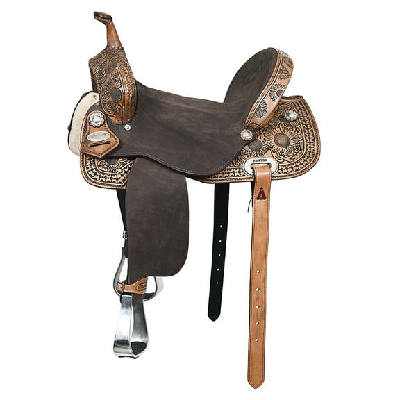 15 In Flex Tree Western Horse Saddle In American Leather Barrel Trail By Hilason