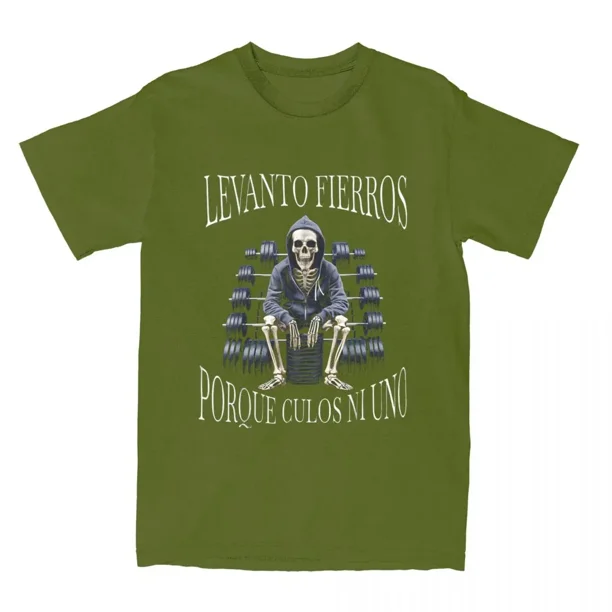 Camiseta motivacional de Calacas Chidas Gym para hombre, de algodón, de verano, con cuello redondo, estilo hip hop, con estampado de gran tamaño.
