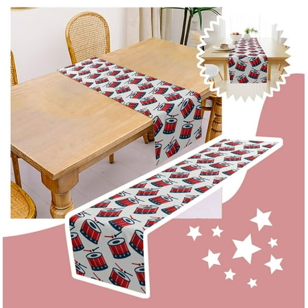 

American Flag Patriotic Memorial Day Table Runner Holiday Kitchen Table Decoration Indoor Outdoor Home Party Decoration TANGNADE