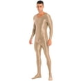 thumbnail image 6 of iEFiEL Mens Shiny Smooth Jumpsuit Long Sleeve Full Body Length Bodysuit for Fitness Workout, 6 of 7