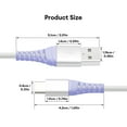 thumbnail image 5 of Dutevolns USB C Cable, 4 Pack(1.6/3.3/4.9/6.6ft) Type C Charger Cords, Nylon Braided 3A USB A to C Fast Charging Cable Compatible with iPhone 16/15, Samsung Galaxy, Violet, 5 of 11