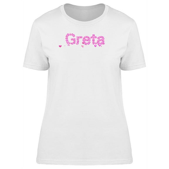 Greta Cool Pink Heart Name T-Shirt Women -Image by Shutterstock, Female Small
