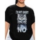 thumbnail image 1 of Camiseta informal de cuello redondo para mujer con estampado de gato, 100 % algodón, manga corta para todo el año, largo regular - Estampado "No estoy enojada", ropa informal | Diseño humorístico | Te, 1 of 7