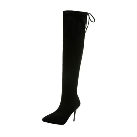 

Rdeuod Tall Boots For Women Shoes Over-The-Knee Stilettos Super High Heel Zip Solid Color