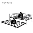 thumbnail image 5 of Unique Choice Metal Frame Daybed with Pull Out Trundle ,Twin Size Daybed Frame for Living Room Bedroom,Black, 5 of 8