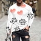 thumbnail image 1 of Ceisia Men's Colorful Glitter Paw Print T-Shirt | Slim Long-Sleeve Crewneck Casual Top Gift, 1 of 5