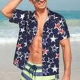 thumbnail image 5 of KLL Men's Hawaiian Shirt Short Sleeve Button Down Beach Shirts-Watercolor Stars, 5 of 5