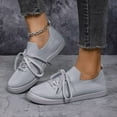 thumbnail image 2 of Womens Knit Low Top Fashion Sneakers Autumn Stretchy Lace up Slip on Walking Flats Casual Shoes, 2 of 7