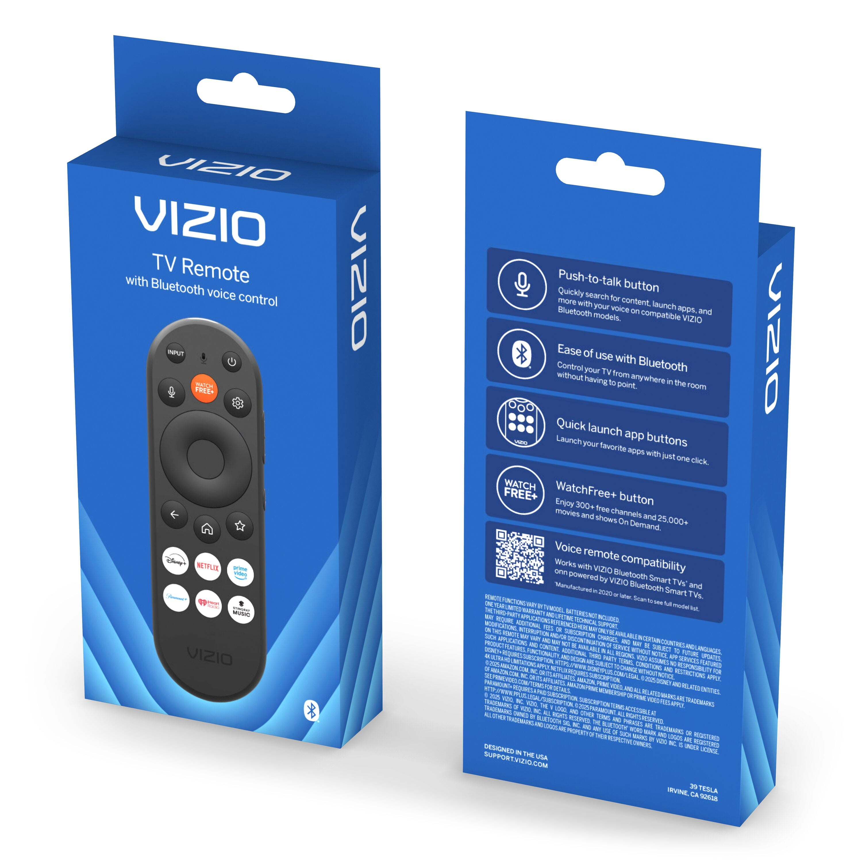 VIZIO TV Remote, Voice Control & Bluetooth Compatible, XRT290R