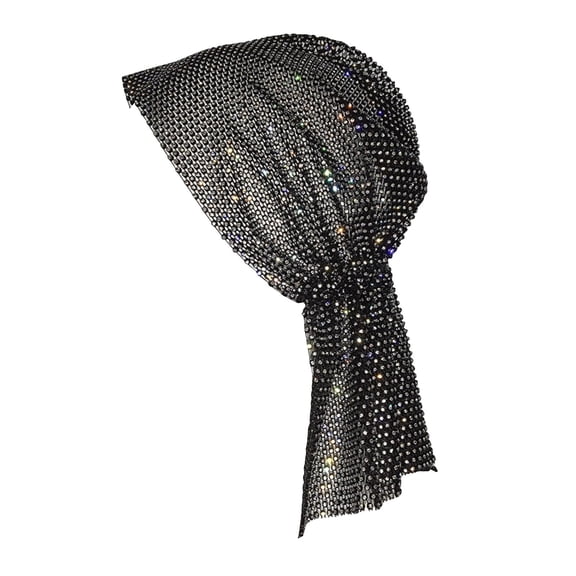 CYSFASHION Turban for Men Tie Headband Lightweight Hair Tie Cozy Satin Bonnet for Sleeping Head Band Black