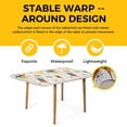 thumbnail image 4 of Green Yellow Diamond Table Cloths for 5 Foot Rectangle Tables, Modern Geometric Middle Century Beige Patio Waterproof Elastic Fitted Tablecloths, Washable Rectangular Table Cover for Camping, 4 of 8