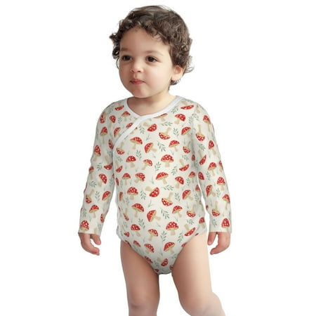 

Haiem Cartoon Flat Mushrooms Printed Unisex-Baby Long Sleeve Onesies Bodysuits Unisex Babies Snap-Up Rompers-3 Months