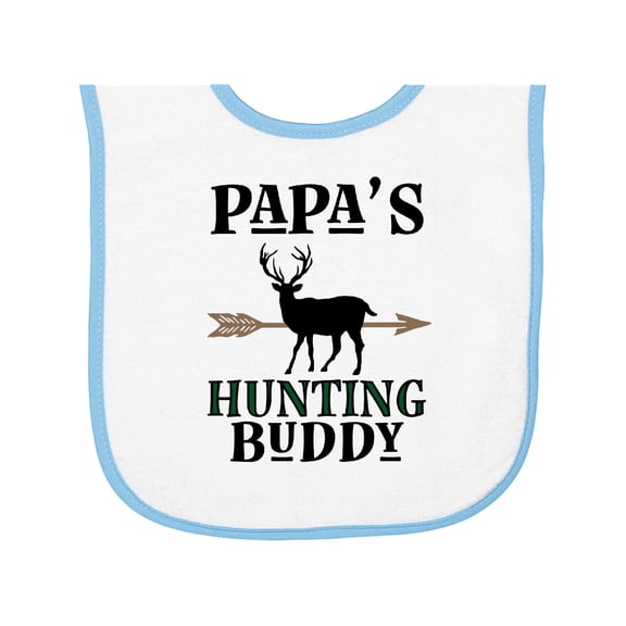 Inktastic Papa Hunting Buddy Bow Hunter Baby Terry Cloth Bib