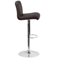thumbnail image 4 of Brown Vinyl Adjustable Height Barstool with Rolled Seat, 4 of 5
