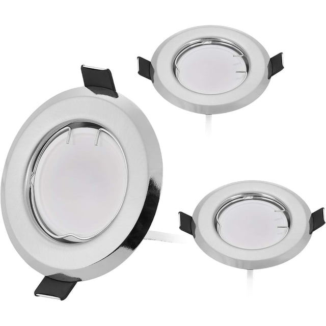 Juego de 3 focos LED empotrables ultraplanos con módulo de foco de 220 V, 3 bombillas regulables de 5 W, orificio de 55 mm, regulable, blanco cálido de 3000 K, ángulo de haz de 120°
