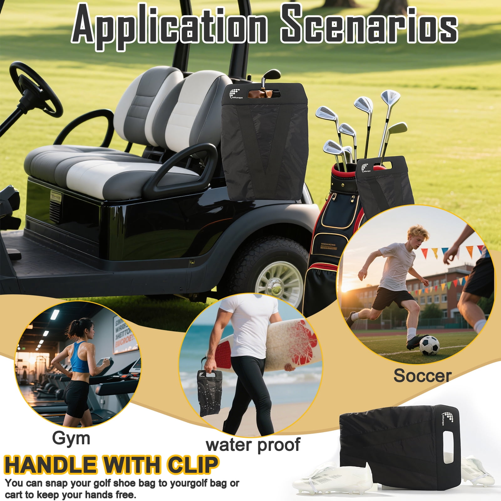 Shoe Bag，Shoe Bags for Travel，Golf Shoe Bag，New upgraded waterproof, Anti-Odor, Remove Odor