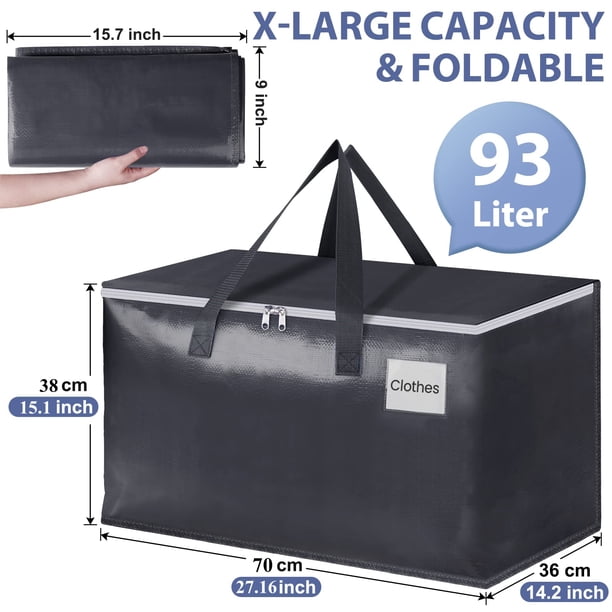 AIKERLP Heavy Duty Storage Totes for Moving and Packing, Large