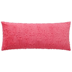 Room Revival Pink Melon Bows Body Pillow, 48"x20"