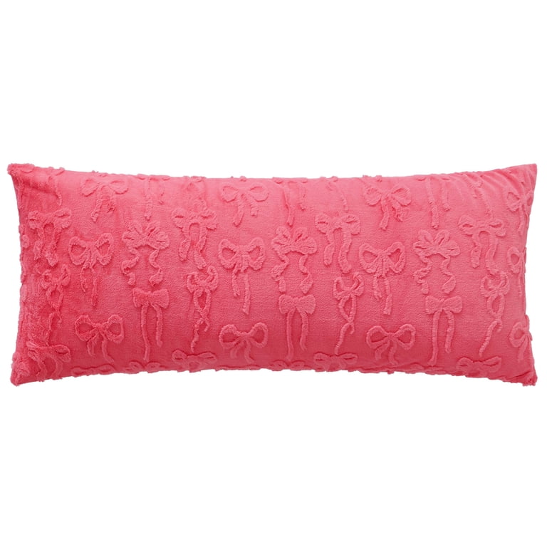 Room Revival Pink Melon Bows Body Pillow, 48"x20" photo 1