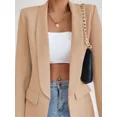 thumbnail image 1 of Women's Office Lightweight Loose Fit Solid Color Blazer Notch Collar Long Sleeve, 1 of 9