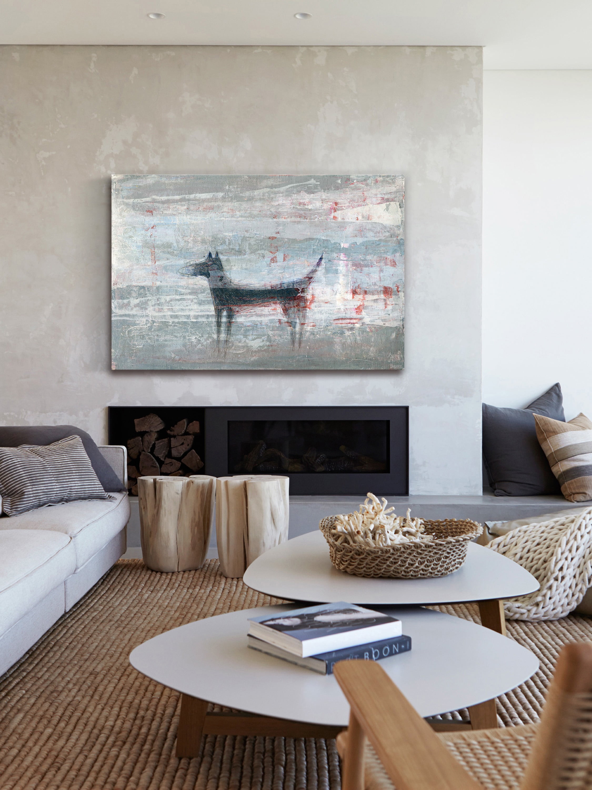 "Dark Dog" Painting Print on Wrapped Canvas