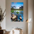 thumbnail image 3 of Elephant Stock Merced Riverside Wall Art - Vertical Multi Panel Canvas - Living Room Wall Decor - Nature Multi Panel - Gray And Blue Decor - 42" x 65", 3 of 8