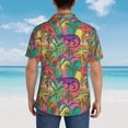 thumbnail image 6 of Xecao Colorful Dinosaur print Hawaiian shirt - a stylish short-sleeve button-down for men, perfect for casual beach and tropical outings., 6 of 9