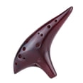 thumbnail image 1 of Flauta Ocarina de cerámica de 12 agujeros Submarino de quemado ahumado alto C, 1 of 8