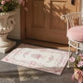 thumbnail image 6 of GENIMO 5'x7' Area Rug for Living Room, Machine Washable Non Slip Low Pile Rug for Bedroom Dining Room, Vintage Floral, Soft Pink, 6 of 7