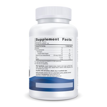 ビタミンD3グミ1000 IUワイルドベリーフレーバー、120グミ【Nordic Naturals】 Vitamin D３
