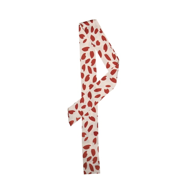 INSPIRE CHIC Women Ribbon Neckerchief Heart Pattern Narrow Hair Wrist Scarf Handle Wrap Orange Floral L