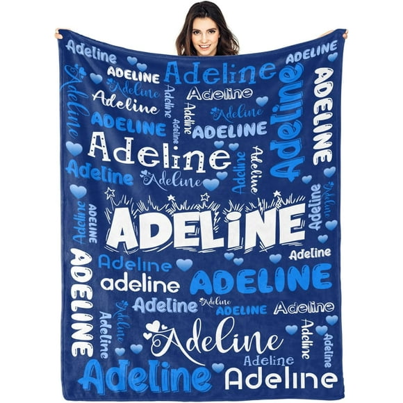 Couverture Personnalisée avec Nom - Couverture Personnalisée pour Adultes et Enfants - Cadeau Personnalisé pour Femmes Hommes Noël Anniversaire