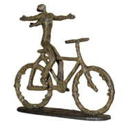 15" Textured Sage Green Freedom Bike Rider Metal Decorative Table Top Figure