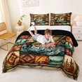 thumbnail image 3 of jejeloiu Rustic Pike Fishing Full Size Comforter Sets,Cabin Plaid Pattern Bedding Comforter Set For Boys,Multicolor Brown,Black Reversible,3-Piece,1 Comforter and 2 Pillowcases, 3 of 7