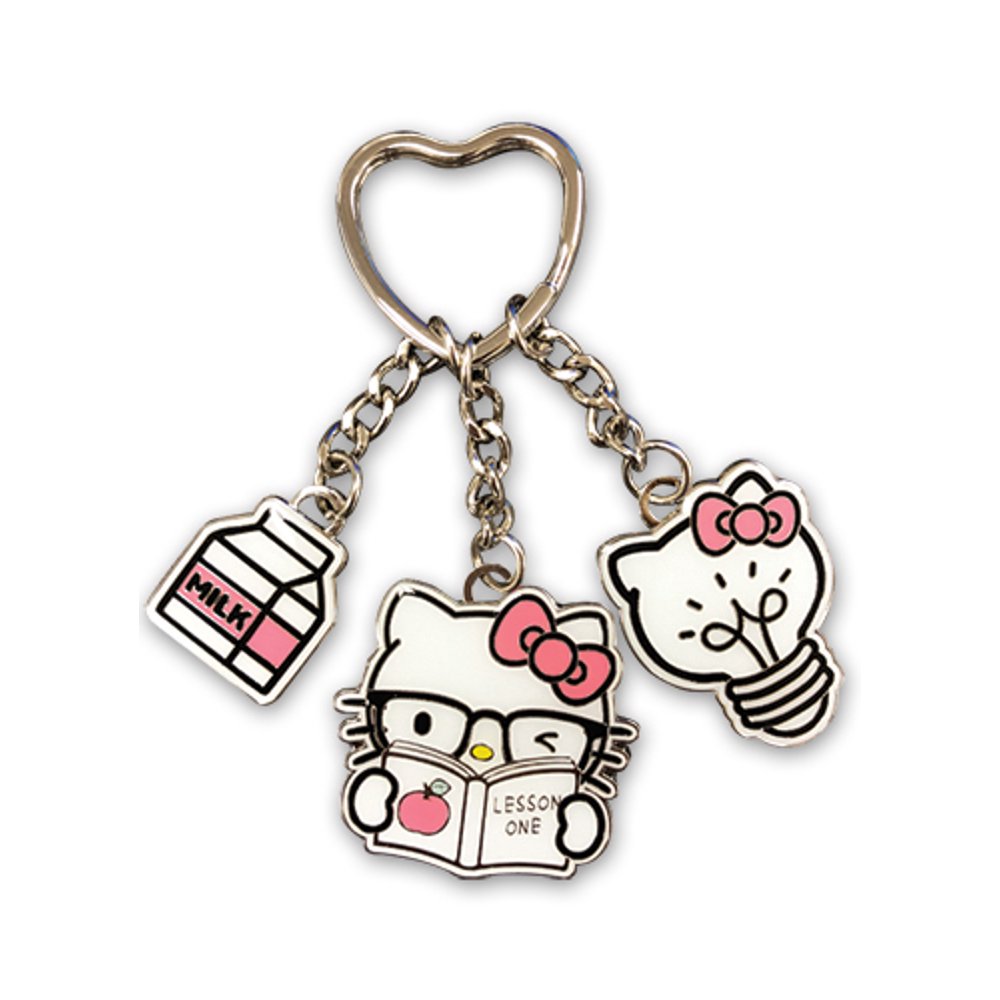 Hello Kitty Key Chain Hello Kitty Smart Kitty Enamel Metal New