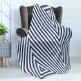 thumbnail image 4 of Navy Blue Soft Flannel Fleece Throw Blanket, Pattern with Geometric Triangle Shape Like Striped Designed Artwork, Cozy Plush for Indoor and Outdoor Use, 50" x 70", Dark Blue and White, by Ambesonne, 4 of 5