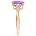 thumbnail image 3 of ANGARA Natural 3.1 Ct. Amethyst with Diamond Classic Ring in 14K Rose Gold for Women (Ring Size: 12), 3 of 9