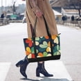 thumbnail image 4 of FORMRS Canvas Laptop Tote Bag for Women with 15.6" Computer Compartments Shoulder Handbag, Green Clover Pattern, 4 of 7