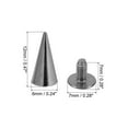 thumbnail image 2 of 12mm Studs for Clothing, 20 Sets Studs and Spikes Leather Rivets for Clothing Leather Punk, 6x12mm, Black, 2 of 6