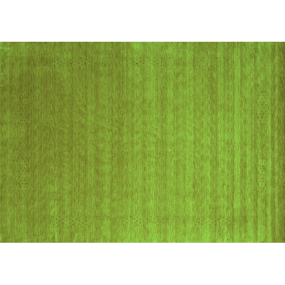 Ahgly Company Indoor Rectangle Abstract Green Contemporary Area Rugs, 7' x 9'