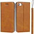 thumbnail image 2 of iPhone 7/8 Case with Wrist Strap, Classic PU Leather Wallet Case Slim Flip Folio with Card Holder,Kickstand Feature Magnet Closure Case Cover for iPhone 7/8,iPhone SE (2020 Edition) 4.7",Khaki, 2 of 9