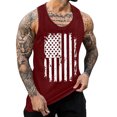 thumbnail image 1 of Hombres Moda Casual Día de la Independencia Impresión Suéter Cuello Redondo Deportes sin Mangas Tanque, 1 of 3