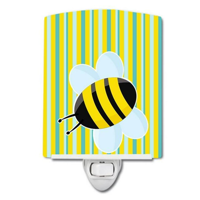 Carolines Treasures BB8597CNL Bee on Stripes Ceramic Night Light
