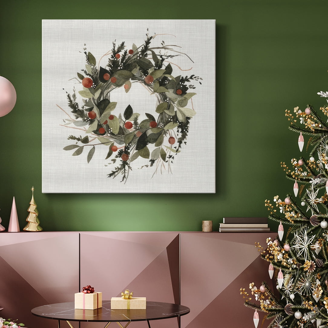 Farmhouse Wreath II- Gallery Wrapped Canvas