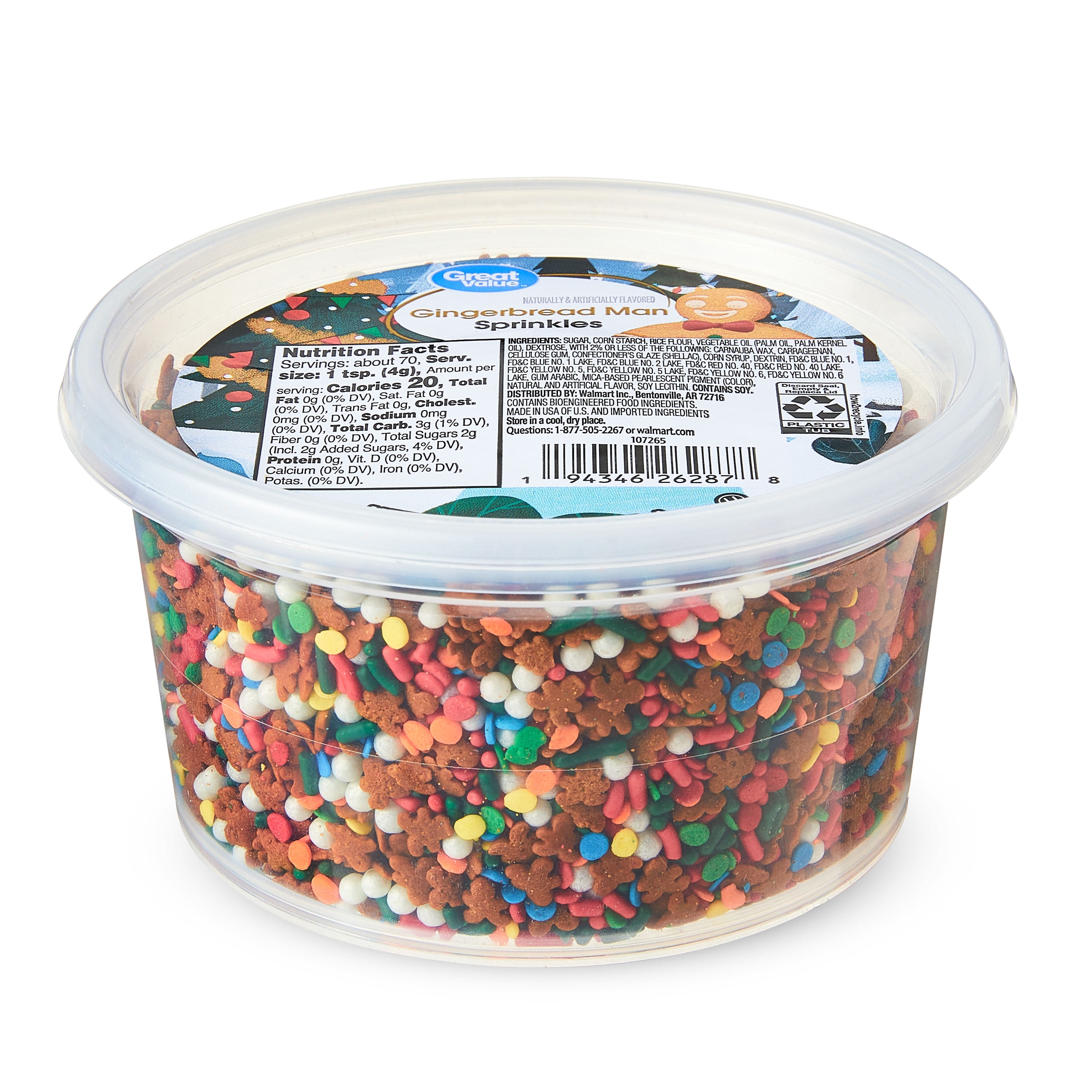 Great Value Gingerbread Man Sprinkles, 10 oz