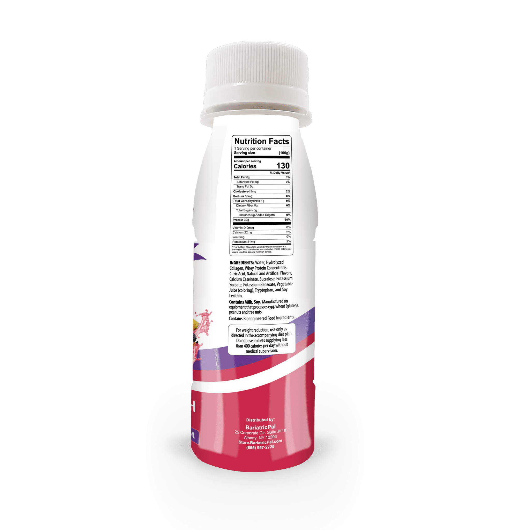 BariatricPal 30g Whey Protein & Collagen Power Pro Shots - Fruit Punch (48-Pack)