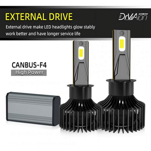1 Pair Of Car Led Headlight Bulbs Ip68 Waterproof High-brightness High Power Good Heat Dissipation Quick Installation Car Led Lamp F4 H7